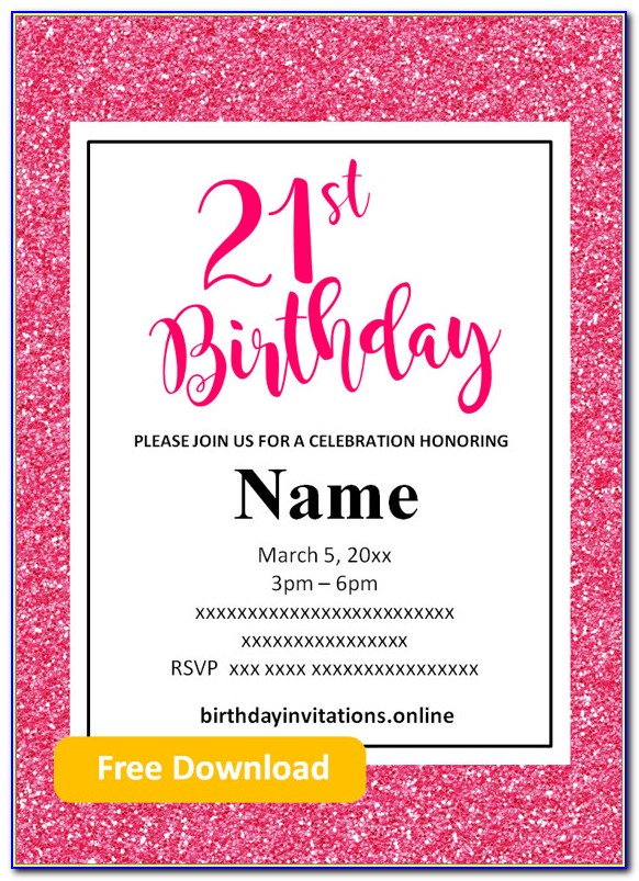 21st Birthday Photo Invitations Designs