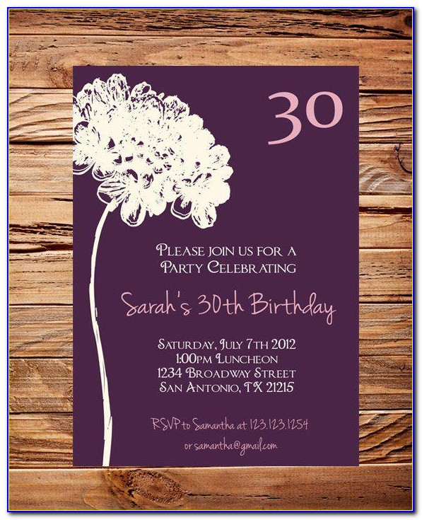 30th Birthday Invitation Sayings