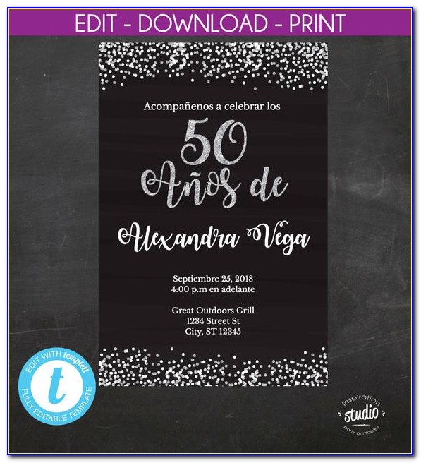 50th Birthday Invitations Spanish