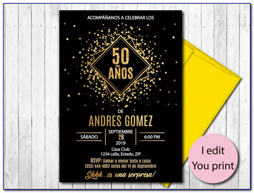 50th Birthday Party Invitations In Spanish