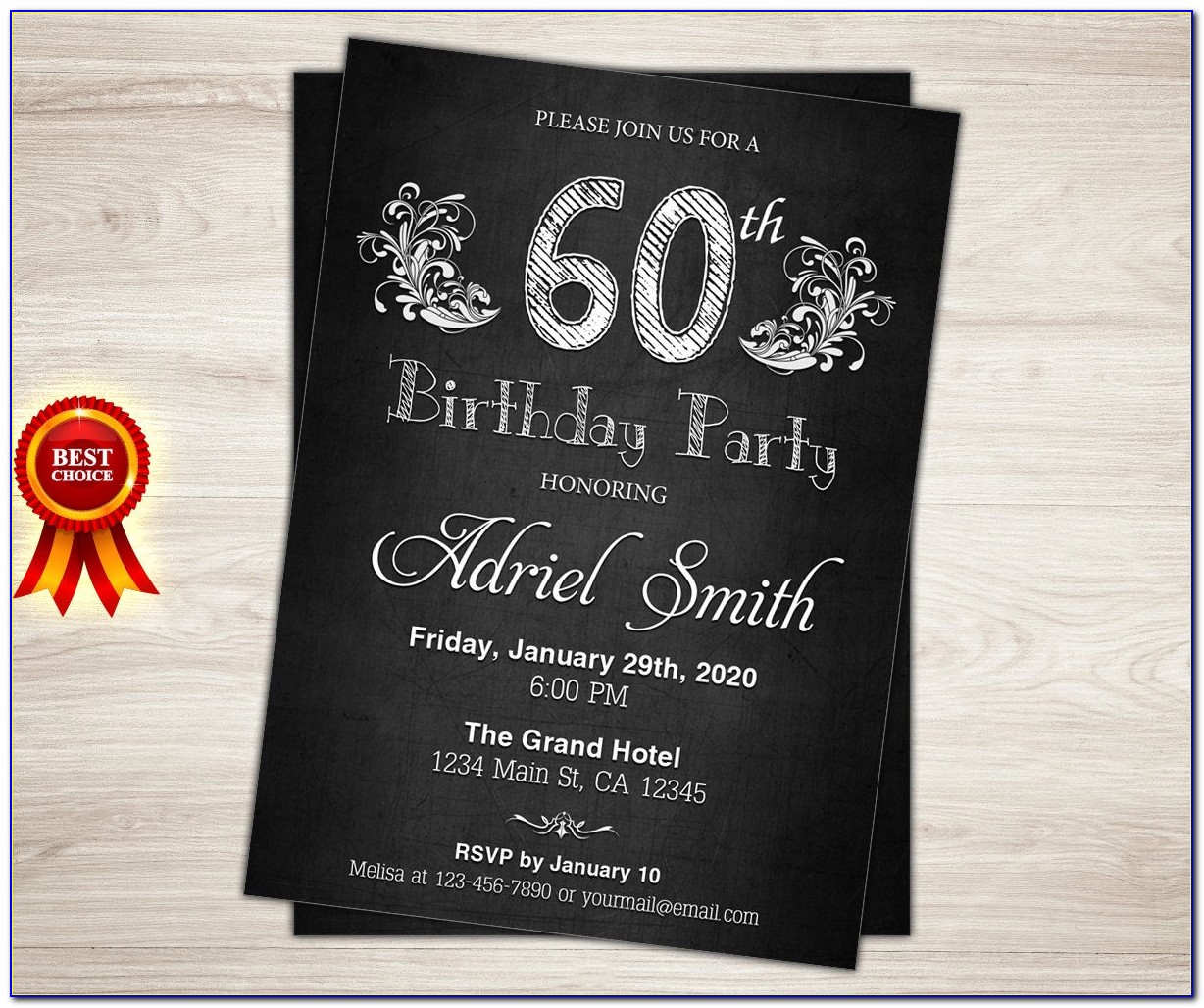 60th Birthday Party Invitations With Photo