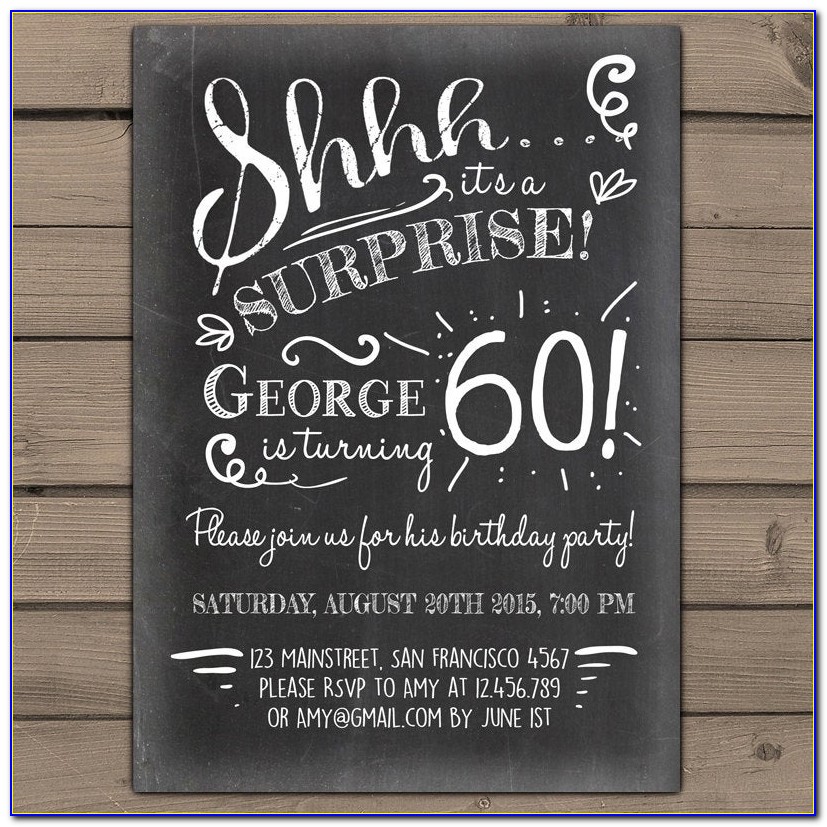 60th Birthday Surprise Party Invitation Wording