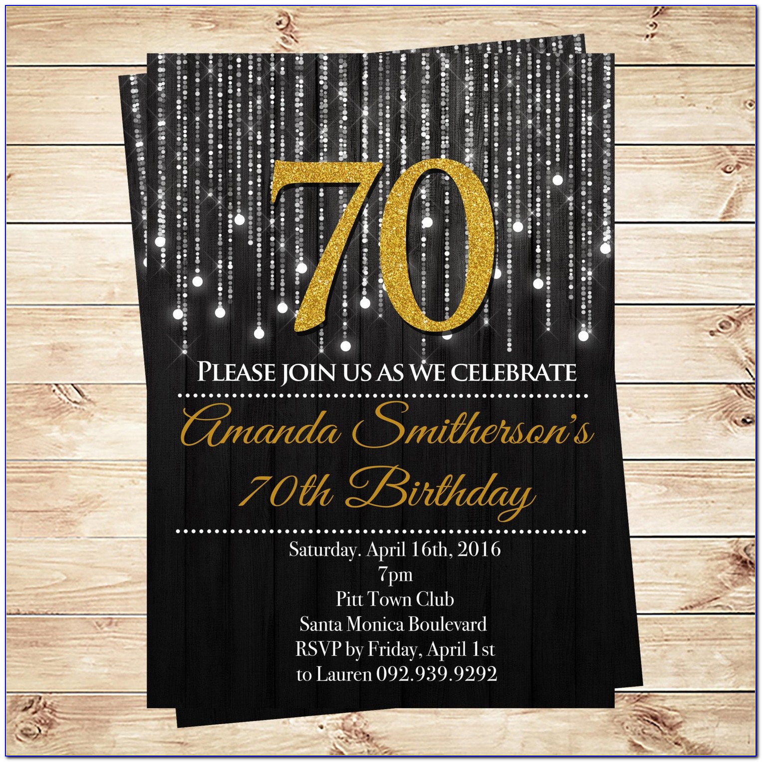 70th Anniversary Invitations