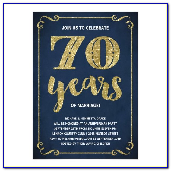 70th Wedding Anniversary Invitations