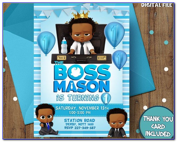 African American Boss Baby Invitations