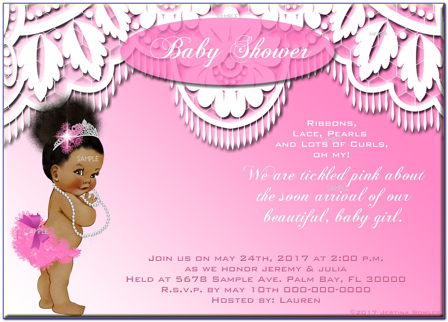 African American Invitations Baby Shower