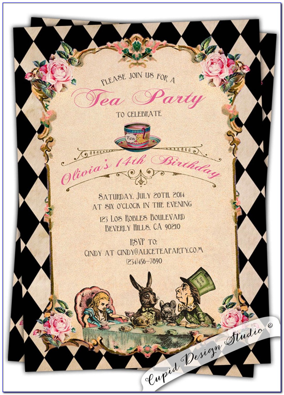 Alice In Wonderland Baby Shower Invitations Free