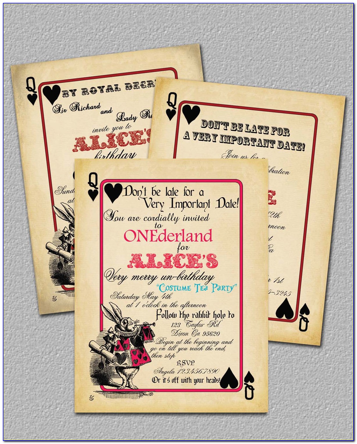 Alice In Wonderland Invitation Wording