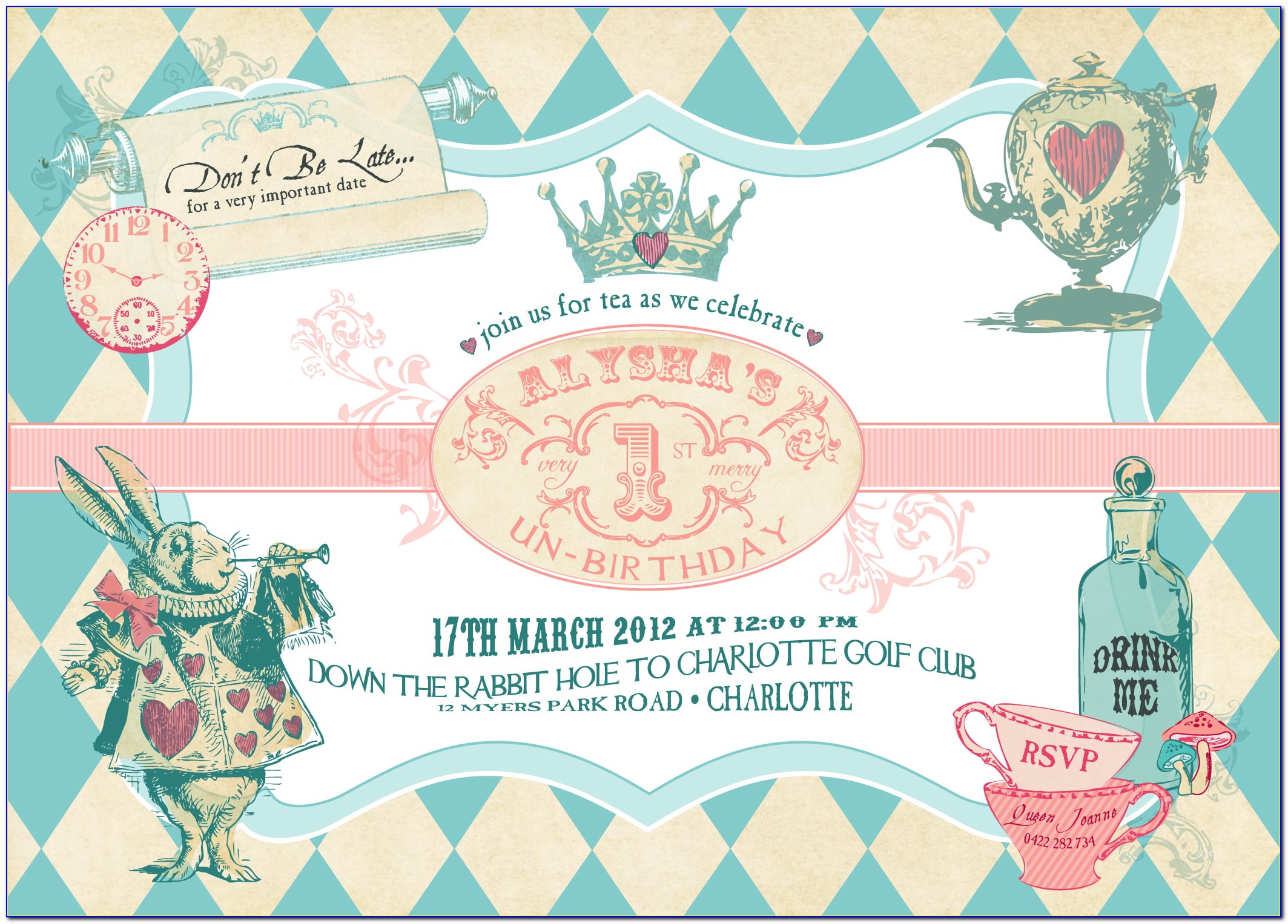 Alice In Wonderland Party Invitations Free