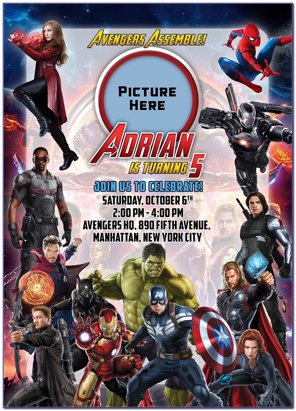 Avengers Birthday Party Invitation Wording