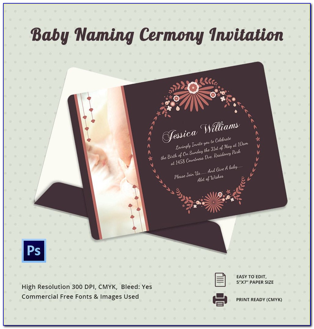 Baby Girl Naming Ceremony Invitation Wording