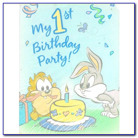 Baby Looney Tunes Birthday Invitations