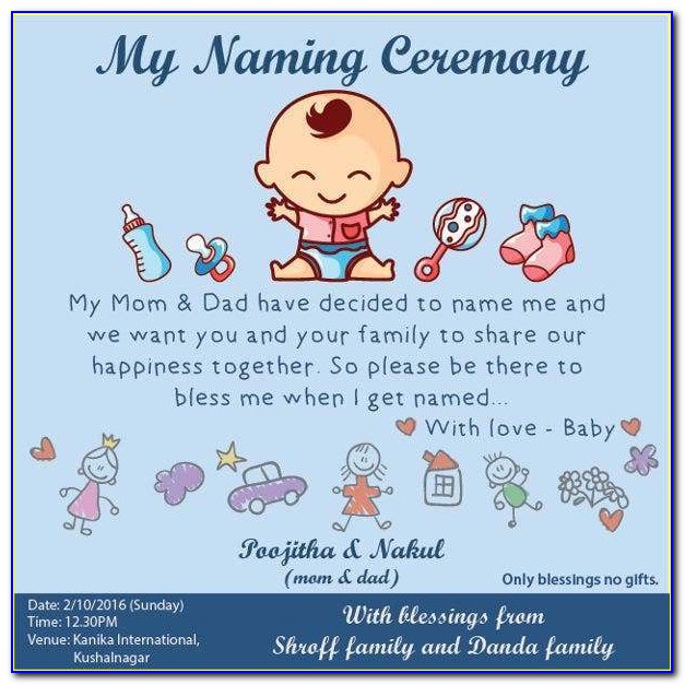 Baby Naming Ceremony Invitation Card In Kannada