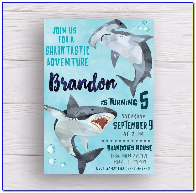 Baby Shark Printable Birthday Invitations