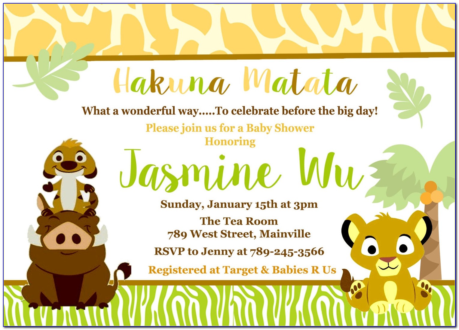 Baby Shower Lion King Invitations