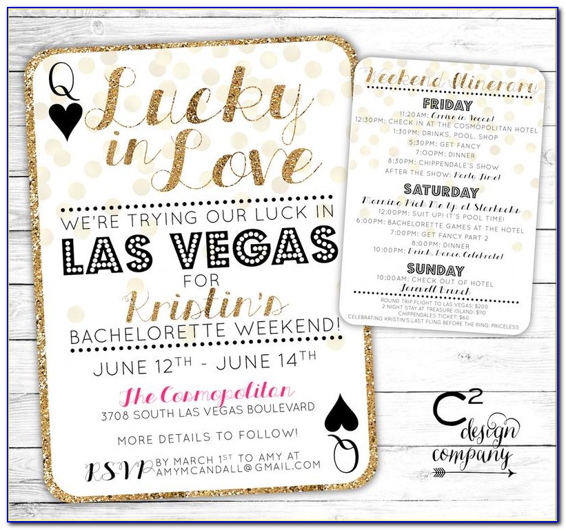 Bachelorette Weekend Invitations With Itinerary
