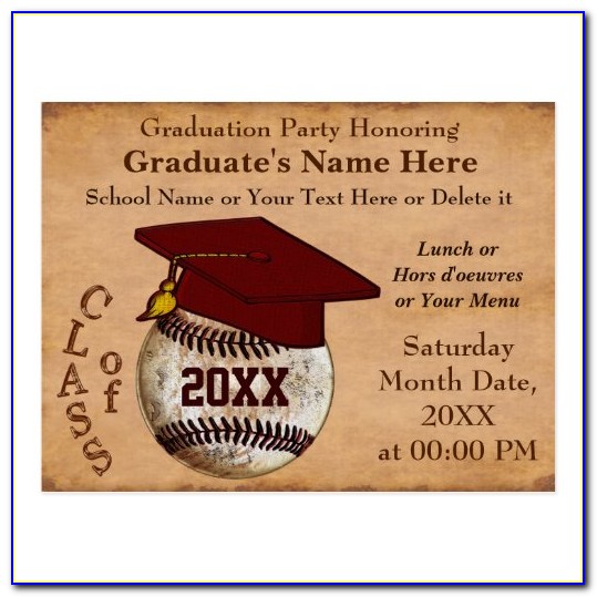 Baseball Graduation Invitations