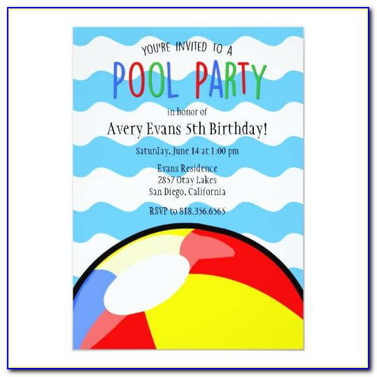 Beach Ball Birthday Invitations