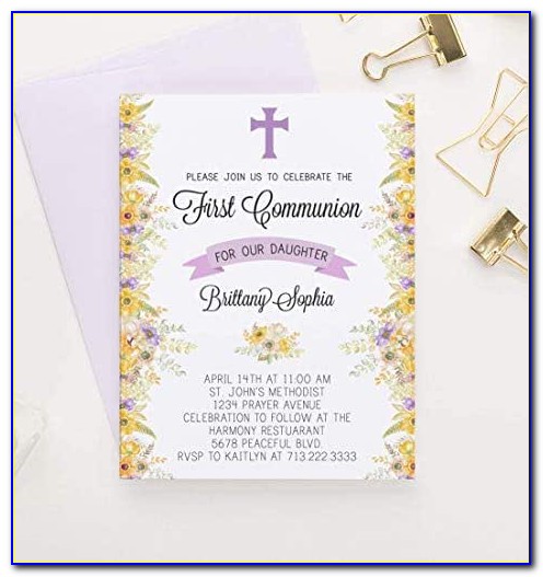 Beautiful Girl Communion Invitations