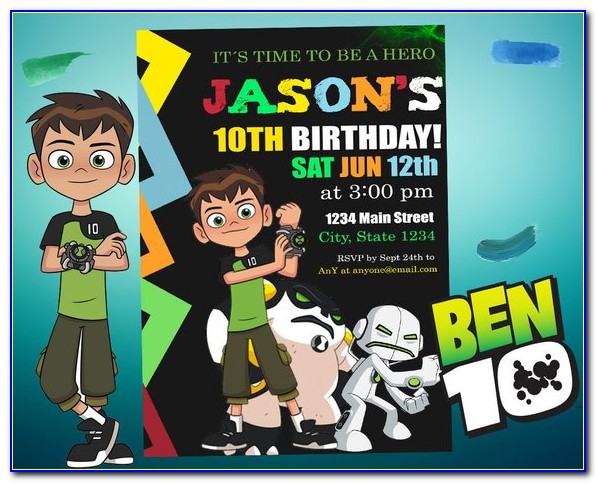 Ben 10 Personalized Birthday Invitations