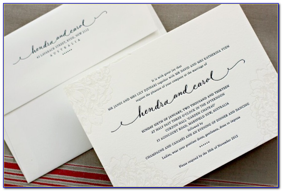 Bespoke Letterpress Wedding Invitations