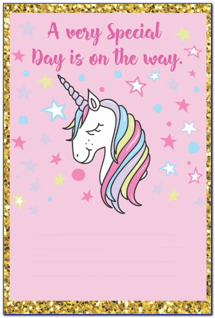 Birthday Invitation Card Unicorn Theme