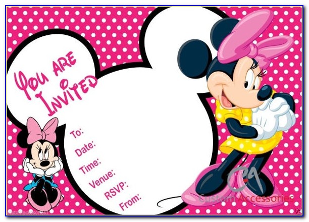 Birthday Invitation Layout Minnie Mouse