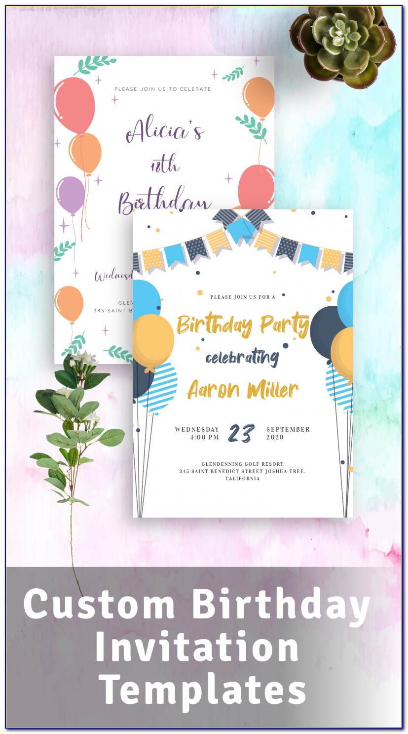 Birthday Invitation Layout Vector