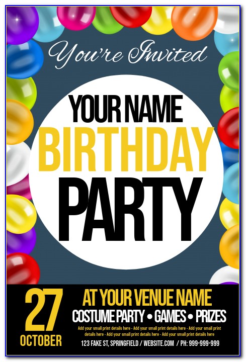 Birthday Party Invitation Poster