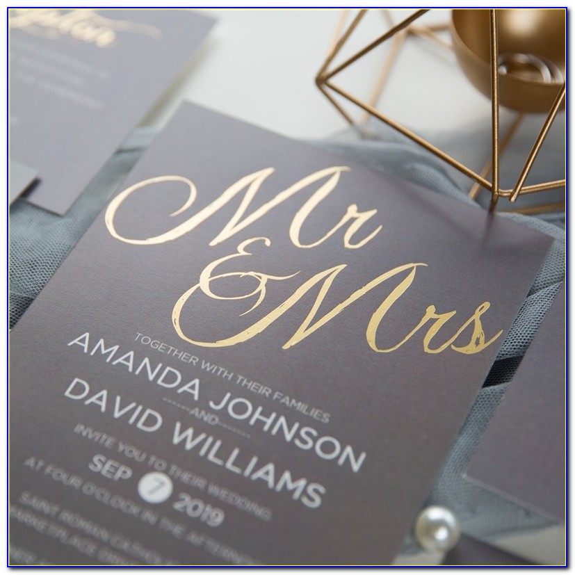Black And Gold Elegant Wedding Invitations