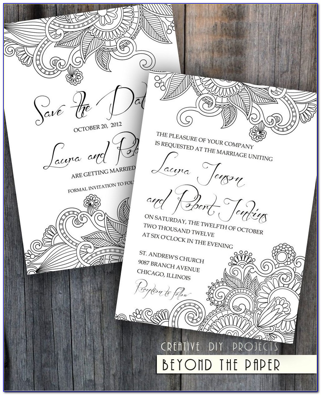 Black And White Flowers For Wedding Cards