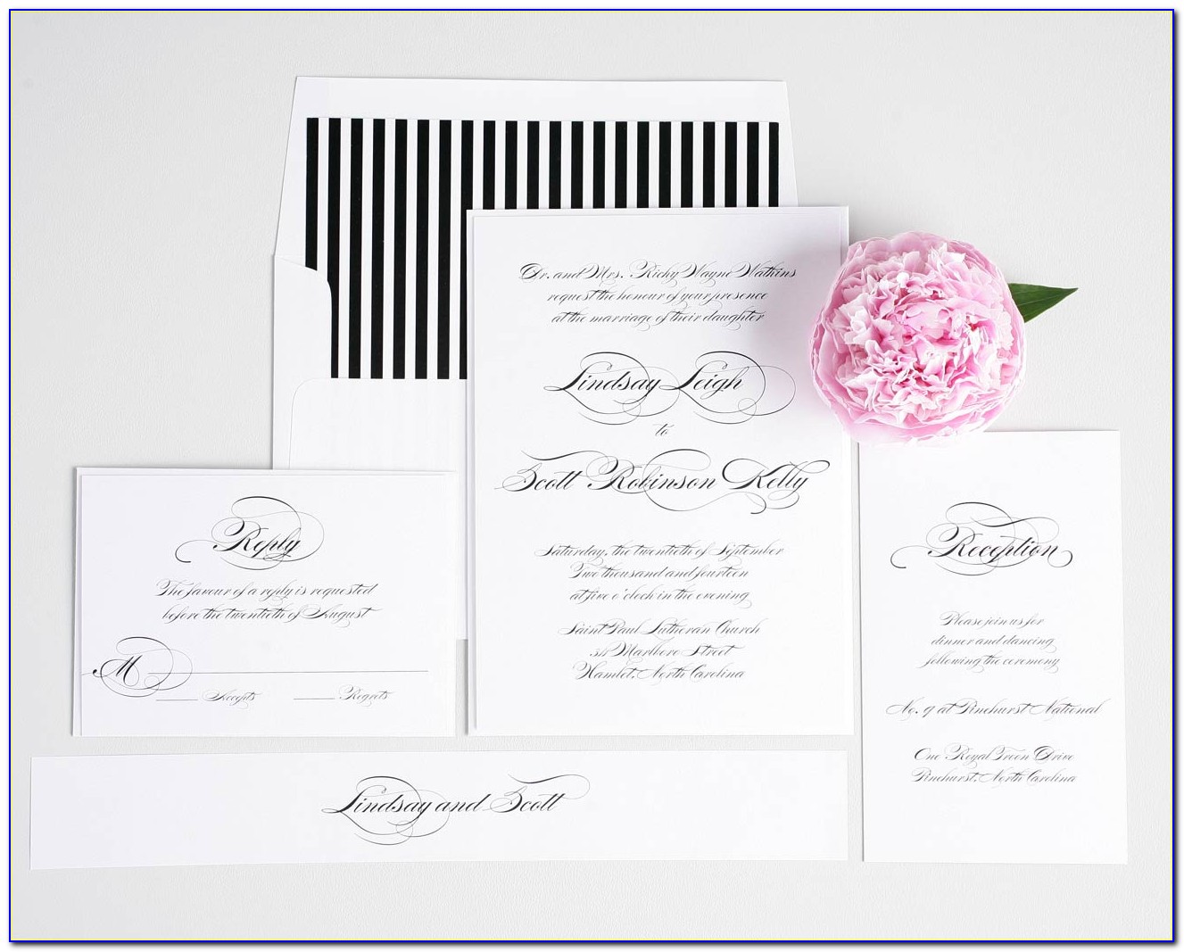 Black And White Wedding Invitations Elegant