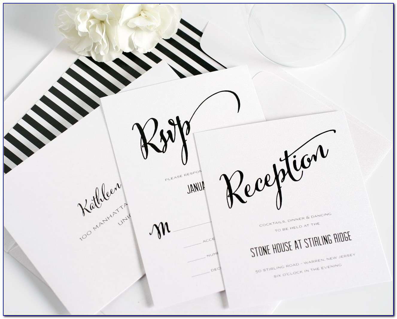 Black And White Wedding Invitations Pinterest