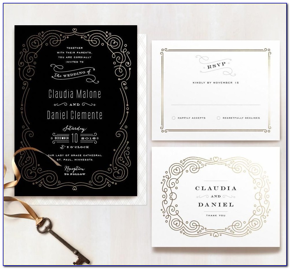 Black And White Wedding Invitations With Photo