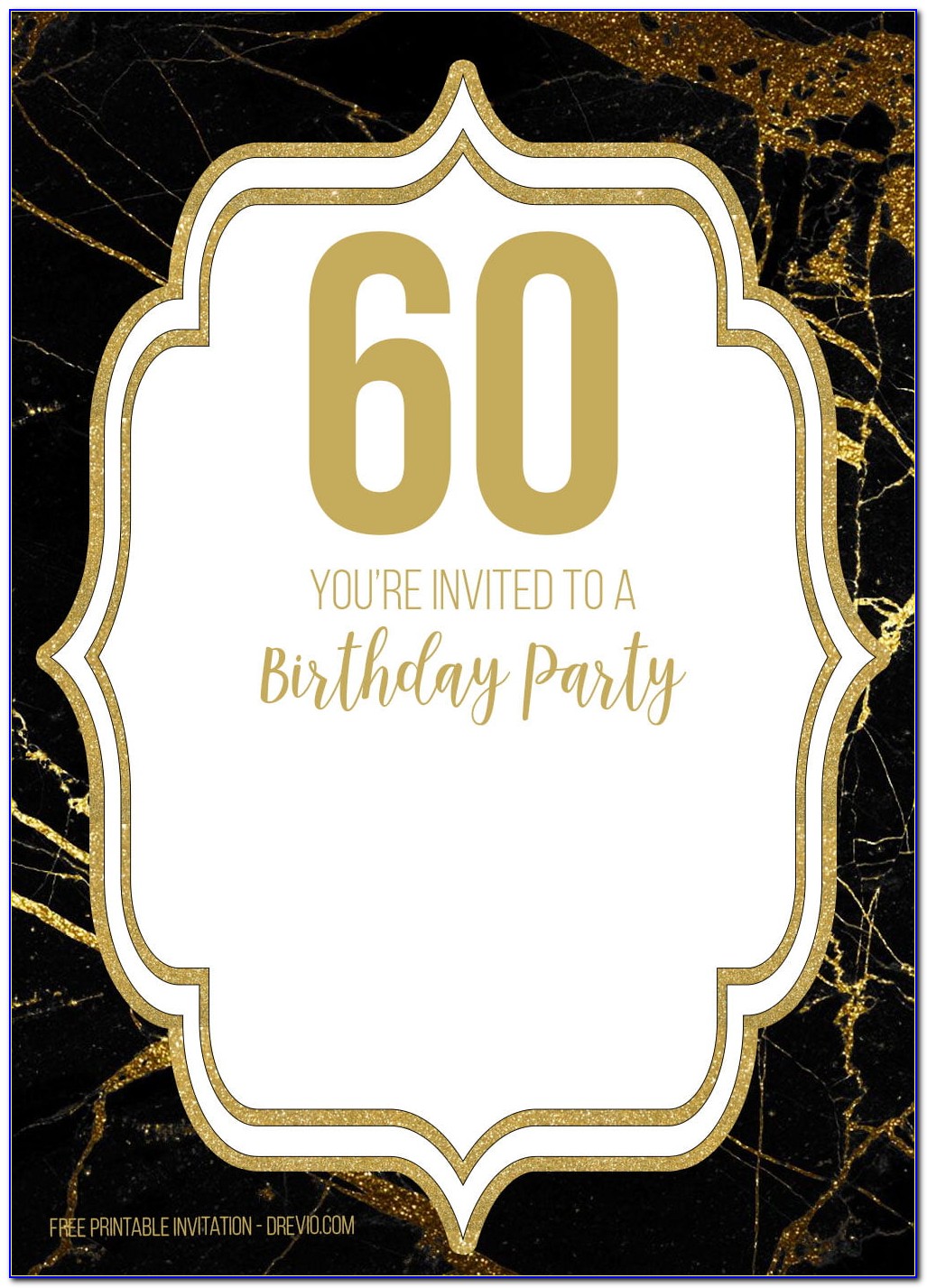 Blank 60th Birthday Invitations
