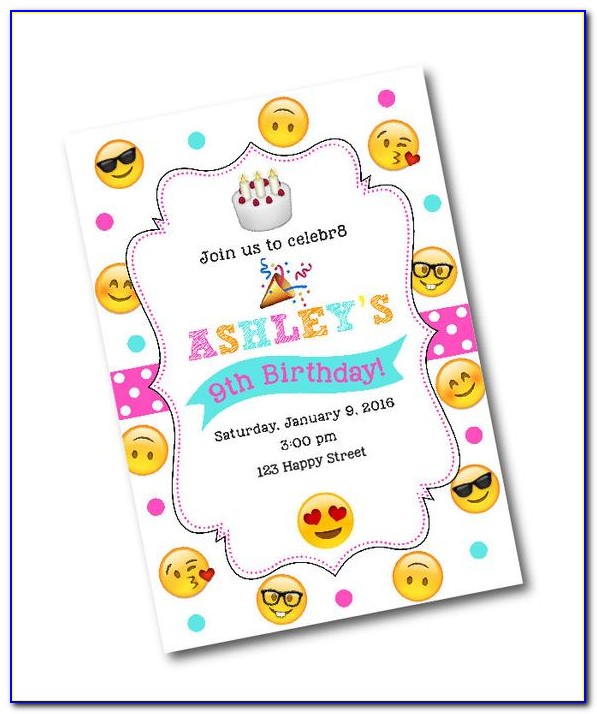 Blank Emoji Birthday Invitations