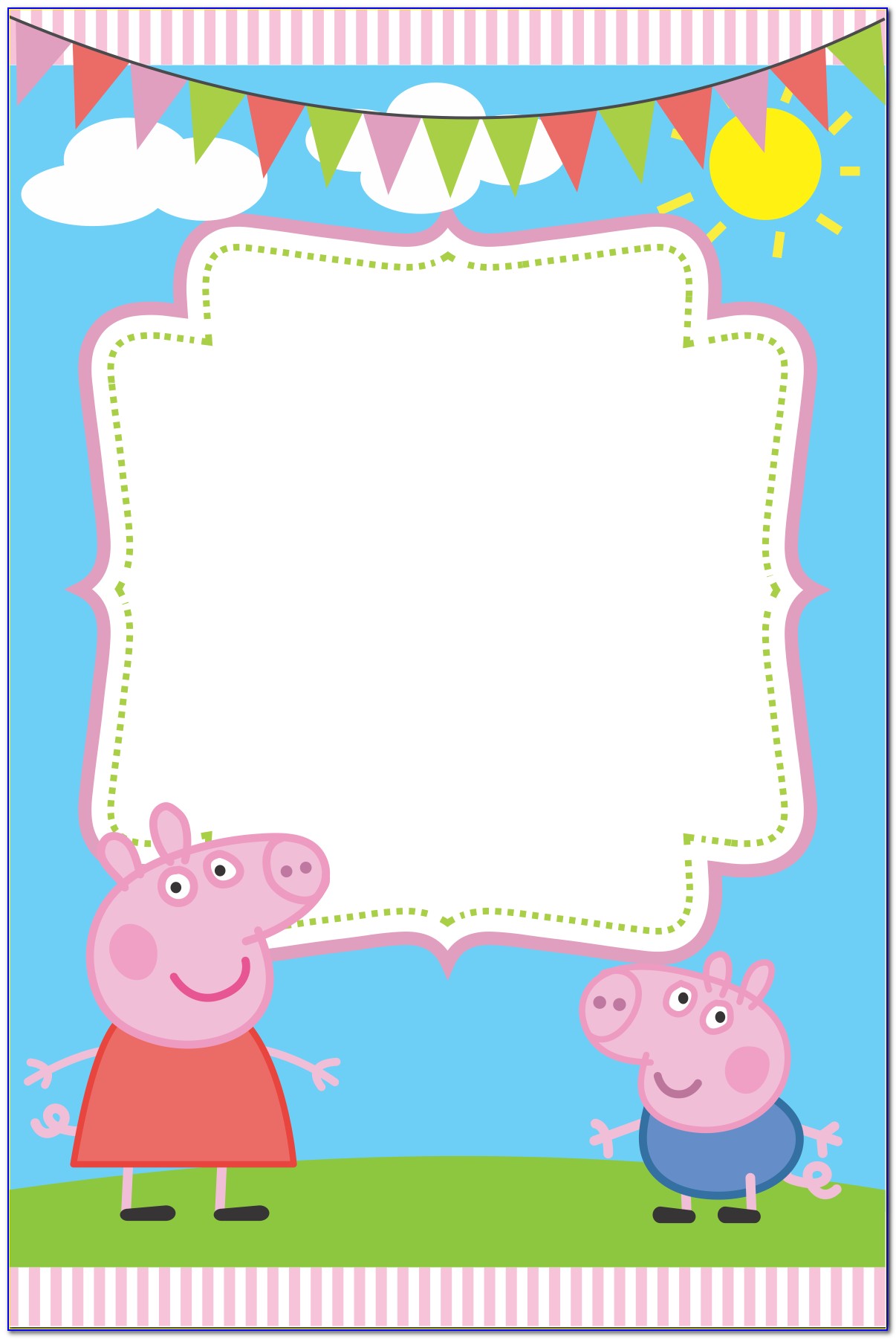 Blank Peppa Pig Invitations