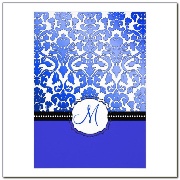 Blank Royal Blue Wedding Invitation Background