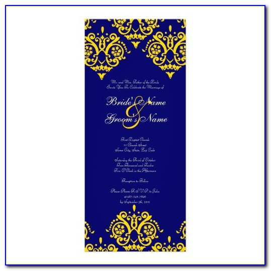 Blue And Yellow Wedding Invitations