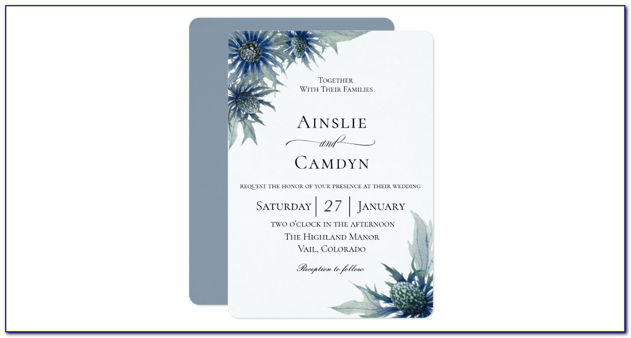 Blue Thistle Wedding Invitations
