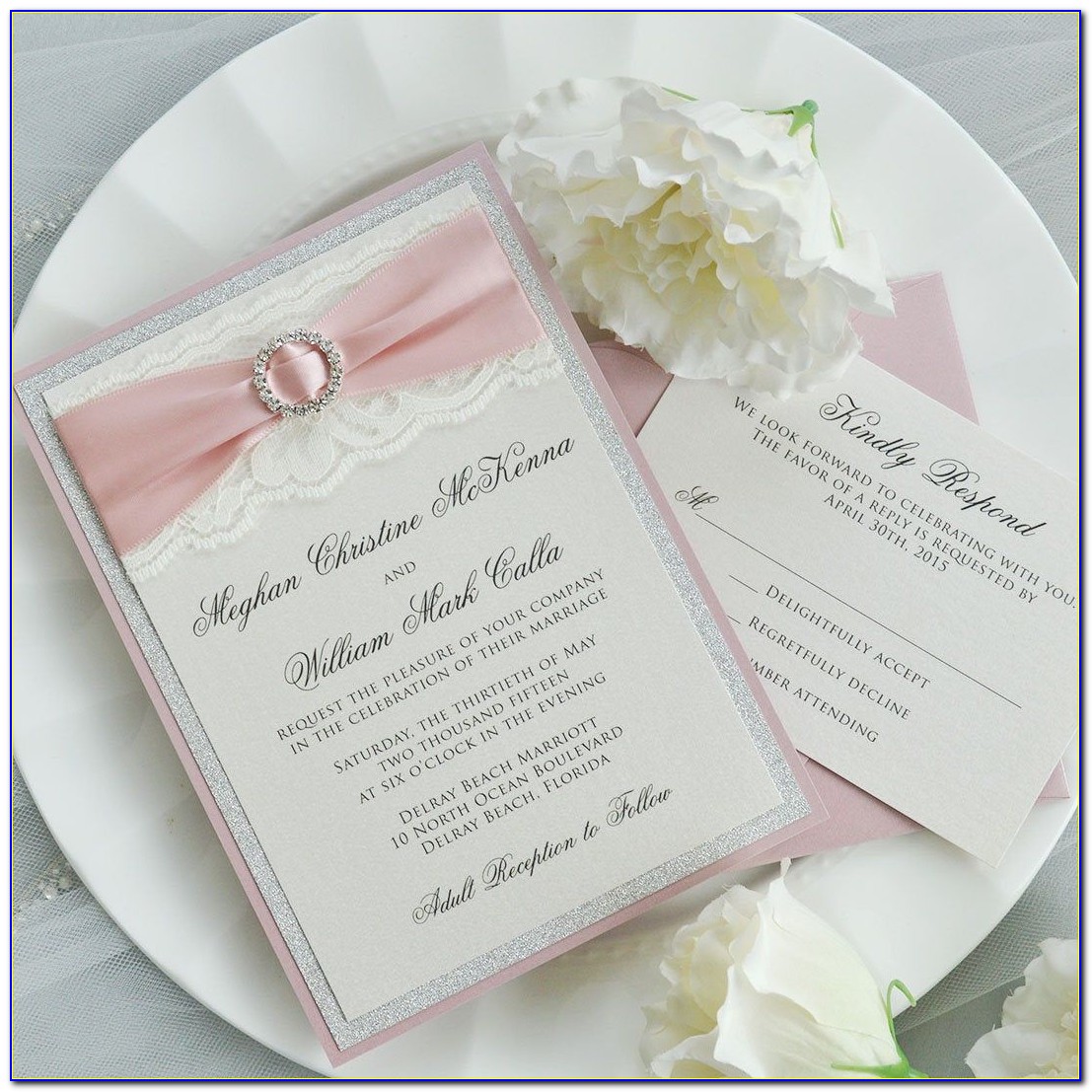 Blush And Ivory Wedding Invitations