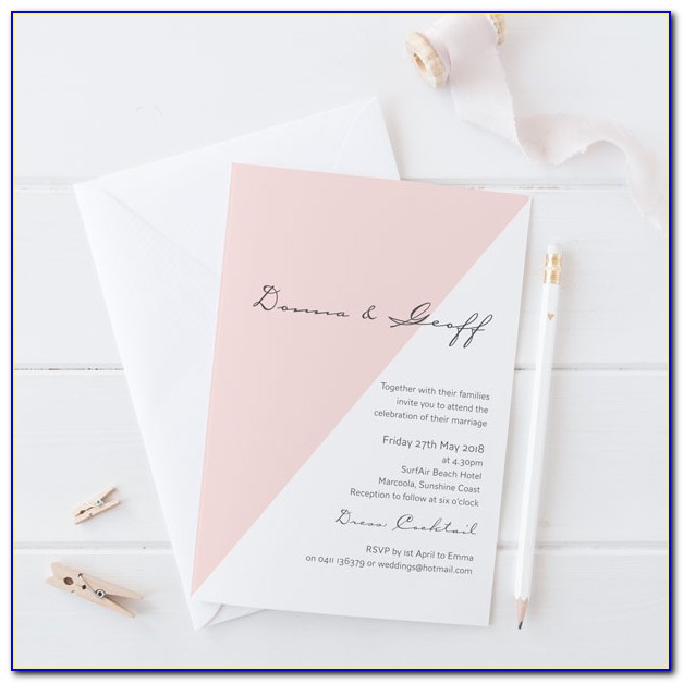 Blush Pink And Gray Wedding Invitations