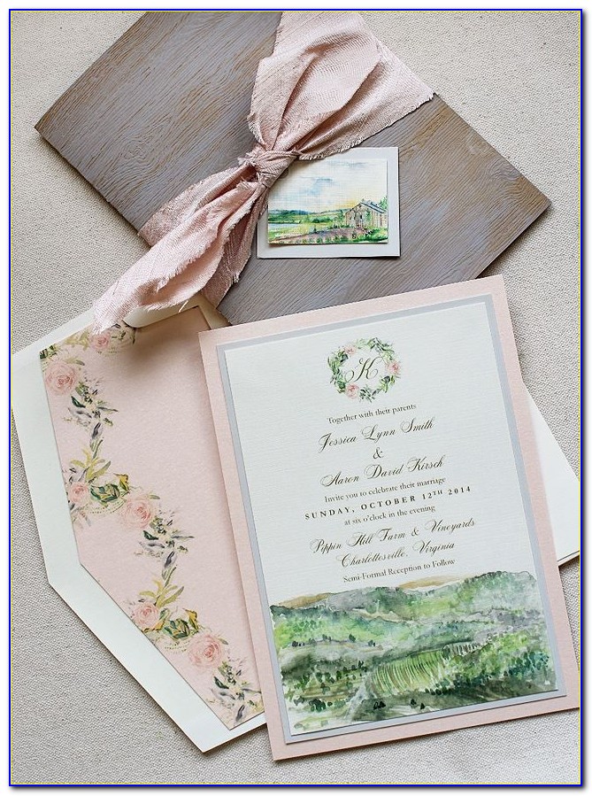 Blush Pink And Silver Wedding Invitations