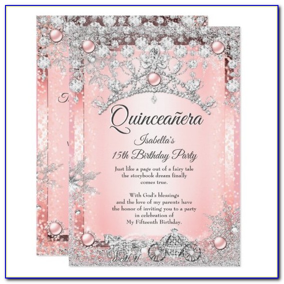 Blush Pink Quinceanera Invitations