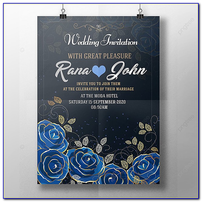 Border Royal Blue Wedding Invitation Background