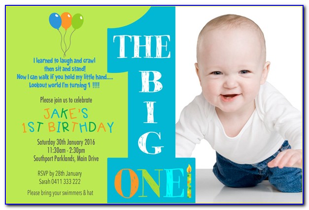 Boy First Birthday Party Invitation Wording