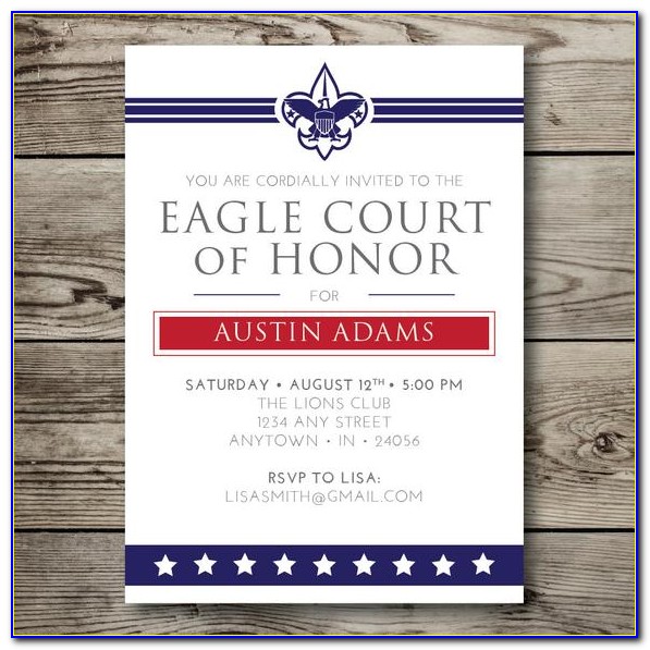 Boy Scout Eagle Court Of Honor Invitations