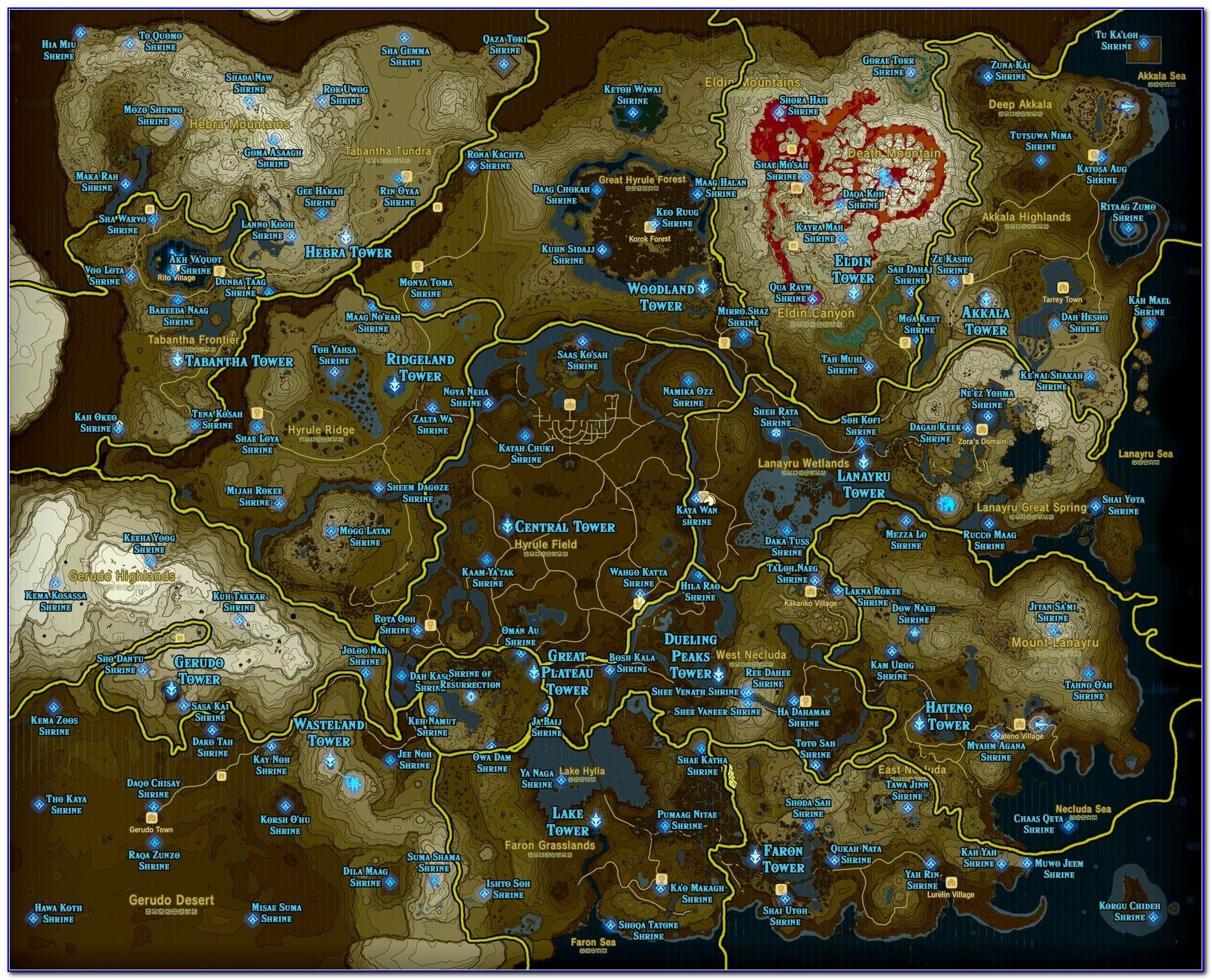 Breath Of The Wild Shrine Map
