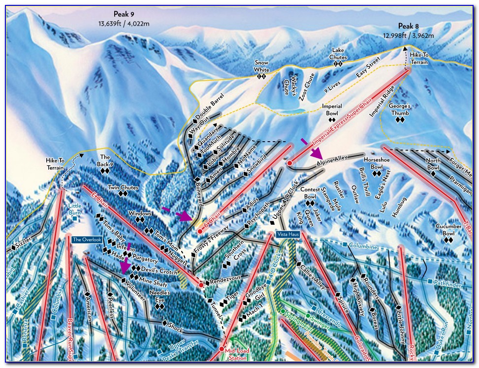 Breckenridge Ski Map Framed