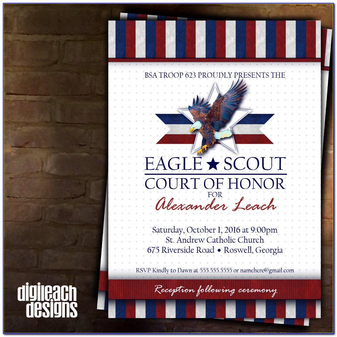 Bsa Eagle Scout Court Honor Invitations